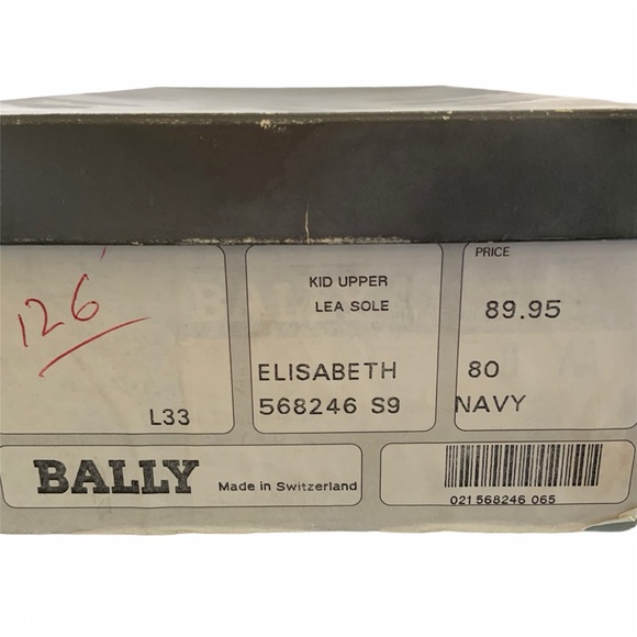 Vtg Bally Heels 8 AA Navy Slingback Leather Shoes - Picture 8 of 8